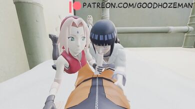 The sexy Sakura, busty Hinata and horny Naruto [Goodhozeman] team up for an unforgettable night of passion!