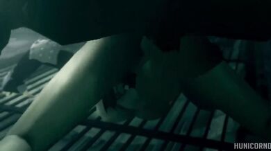 Watch as Tifa and Game Over get it on in scene 001 of HunicornD!