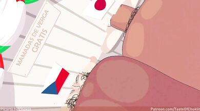 Mamadas gratis: 5 horny girls share a cock and squirt creamy cumshots!