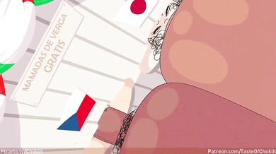 Mamadas gratis: 5 horny girls share a cock and squirt creamy cumshots!