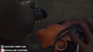 Four-Chambered Heart: Symmetra Cumshots, Facials and Raxastaks Mighty Hammer