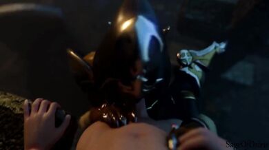 Sexy demon slayer gets a deep throat blowjob from Sage of Osiris