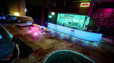 Bayonetta was taking a dip in the pool when she suddenly found herself accosted by an unexpected visitor