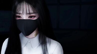 The unknown student girl in the classroom is feeling very hot and bothered, as she struggles to control her urges