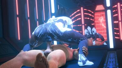 Watch as the seductive Cortana Top takes on Baron Strap in a hot and steamy hentai scene that will leave you breathless