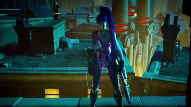 Kerri Kisses Kercec in Bow Hair Blowjob Scene