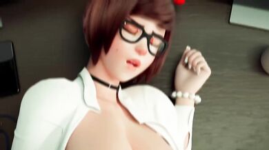 Kerri Kisses Kercec in Bow Hair Blowjob Scene