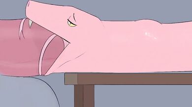 The pink snake slithers and twists as it gives a mind-blowing blowjob to the lucky guy