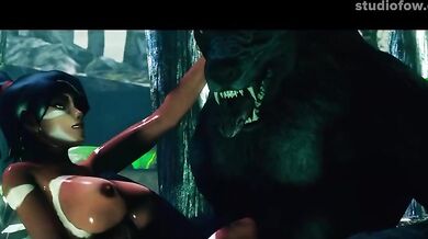 Watch Nidalee get fucked by a werewolf in Studiofows latest adult animation film!