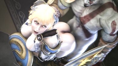 Watch Sophitia Alexandra (Soul Calibur) bang the hell out of each other in this sexy lesbian porn scene!