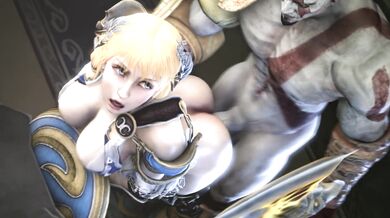 Watch Sophitia Alexandra (Soul Calibur) bang the hell out of each other in this sexy lesbian porn scene!