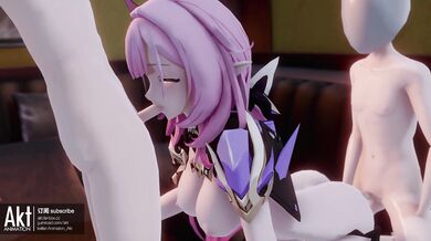 Elysia from Honkai Impact 3 gets banged in every possible way by a group of horny monsters, including tentacle ra*pe and gangbang