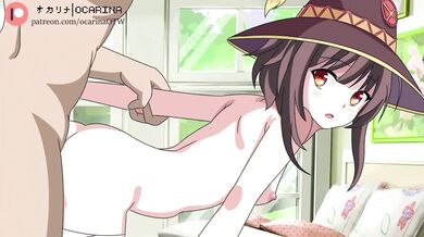 Megumin, along with her magical ocarina, gets down and dirty in a tantalizing threesome with two handsome men