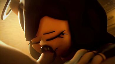 This hentai video features a beautiful angel named Alice who receives a hard blowjob from her lover