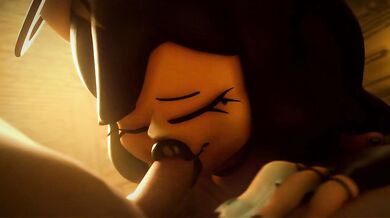 This hentai video features a beautiful angel named Alice who receives a hard blowjob from her lover