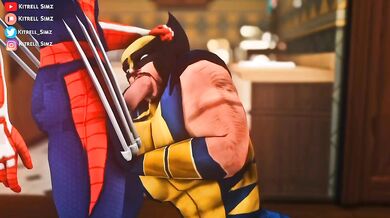 The two muscular heroes, Spiderman and Wolverine, team up for a steamy adventure together in The Web of Logan