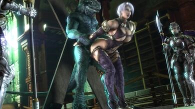 Intoxicated by the scent of her flower, he ravishes her from behind in the garden