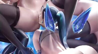 Kissing the Cheerleader with Sakimi-chan in a Hot Orgy!