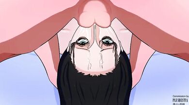 Hentai Nico Robin deepthroating One Piece anime
