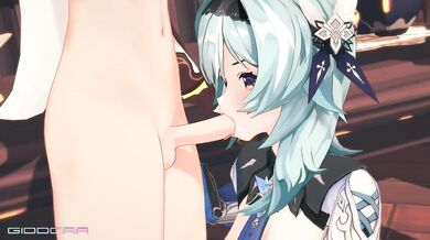 A hot and sexy secretary, Eula Genshin has an impact on the bosss mind