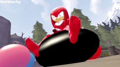 Pop goes the weasel, in a pile of balloon rubble!