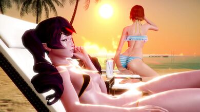 Chilling at the beach with Azraesha and Cait