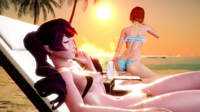 Chilling at the beach with Azraesha and Cait