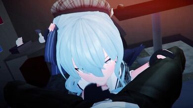 The sexy office lady, Suisei Hoshimachi, gets down to business by taking a big load in her mouth from her hot secretary Robin00