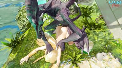 The Legend of Zelda: Hyrule Sex Battle featuring Princess Zelda vs Ridley, the Space Pirate