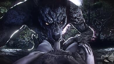 Wolfling receives a fiery surprise when she gets a taste of dragon cock