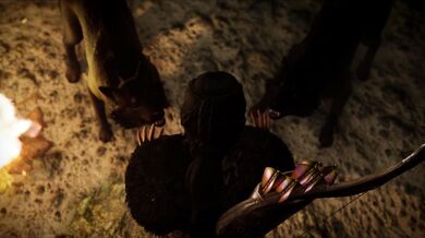 Tied up and ravaged by a pack of wolves, the huntress cries out in pleasure as her body is used to its fullest extent