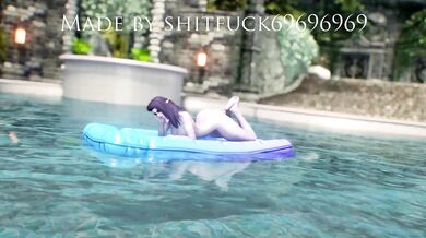 Elven Lust: Skyrim Hentai Adventure - Poolside Big Tits Dark Elf Fucking