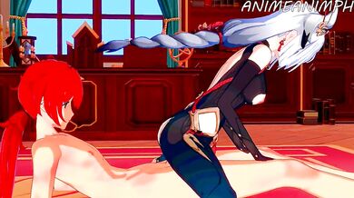 Watch this ultra-hot porn scene featuring sexy babes from Japan, where they take on each other in a fiery three way!