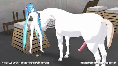 Watch as Miku and her best friend X get it on with a horse, part 2 This time, the action is even hotter than before!