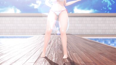 Watch as Yowane Haku strips down to her bikini and dances seductively in front of the camera!