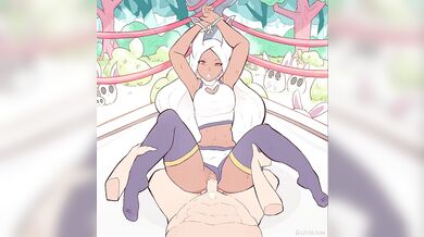 Rumi Usagiyama gets bent over by Litsilium, a sexy alien with tentacles and pulsating orbs on her body