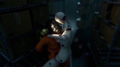 Watch as the beautiful victim is chased by a large, thick cock in this hot hentai porn scene!