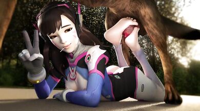 The Sneaky Dominatrix and Her Fierce German Shepherd - A Foot-Worshipping Hentai Video Starring Dva