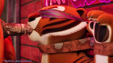 Watch as Pet the Cat gets Rubber Animated in this hot hentai scene!