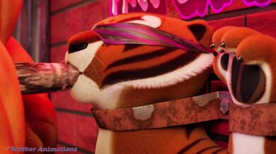 Watch as Pet the Cat gets Rubber Animated in this hot hentai scene!