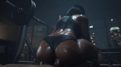 Watch as Pharah flexes and works up a sweat while wearing her iconic outfit in this erotic VG hentai video