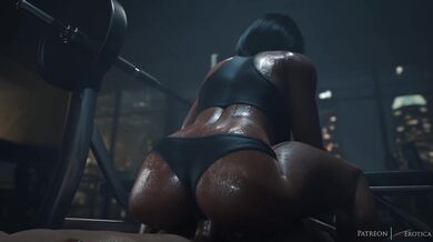 Watch as Pharah flexes and works up a sweat while wearing her iconic outfit in this erotic VG hentai video