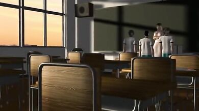 A lustful school teacher with big boobs gets molested by her students in this sexy and naughty hentai porn video