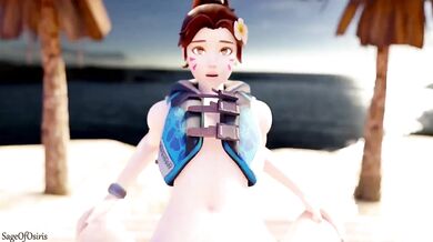 Watch Sageofosiris ride DVas cowgirl style POV on the beach