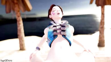 Watch Sageofosiris ride DVas cowgirl style POV on the beach