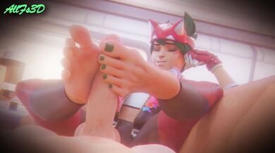 Kiriko The Ninja Gives An Amazing Foot Job In This 3D Hentai Video