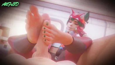 Kiriko The Ninja Gives An Amazing Foot Job In This 3D Hentai Video