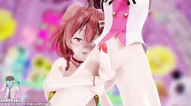 Virtual Tube Stars: Kizuna AI X Korone Inugami ???? Futanari session????