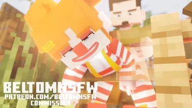 Minecraft - Clown Stuck in Fence (Beltom NSFW)