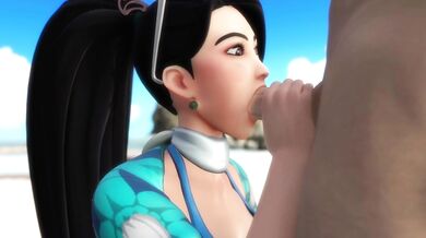 The Naughty Sage Blows on the Beach with a Taste of Salty Cum in Her Mouth!